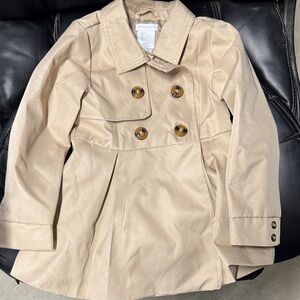 Tahari Beige Double-Breasted Trench Coat
